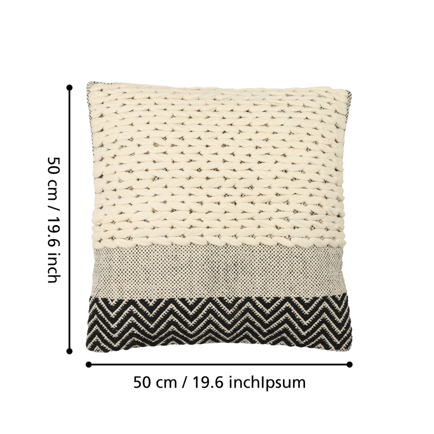 Eglo 420049 - Coussin décoratif CHEVERY 50 x 50 cm crème/noir