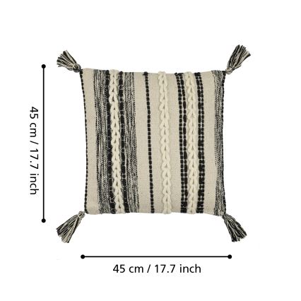Eglo 420055 - Coussin décoratif CHEVERY 45 x 45 cm crème/noir