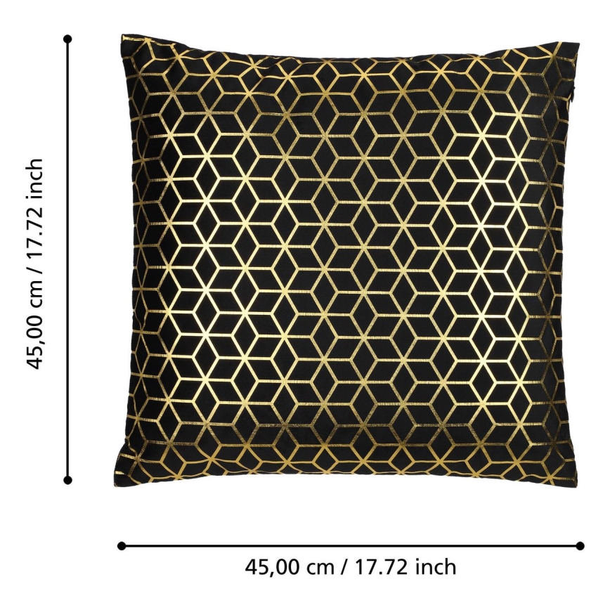 Eglo - Coussin décoratif 45x45 cm noir/doré