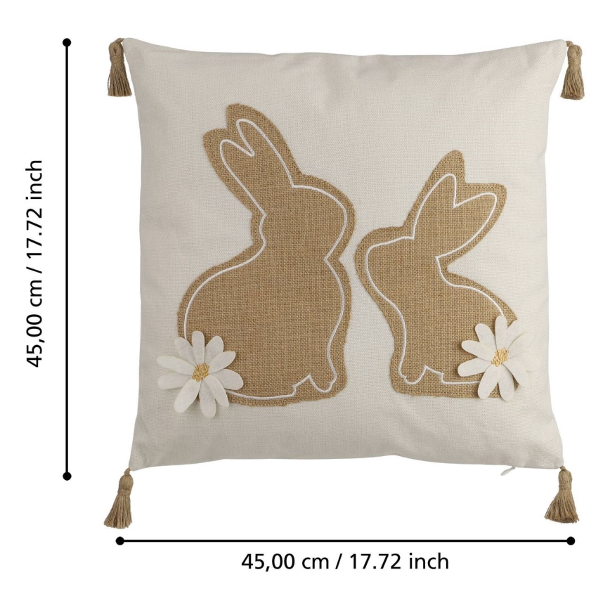 Eglo 420097 - Coussin décoratif CHEVERY 45x45 cm beige/marron