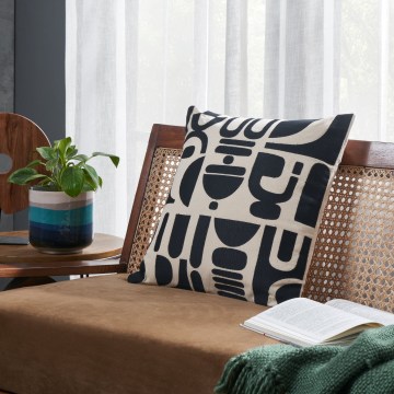 Eglo 420307 - Coussin décoratif CHEVERY 45x45 cm crème/noir