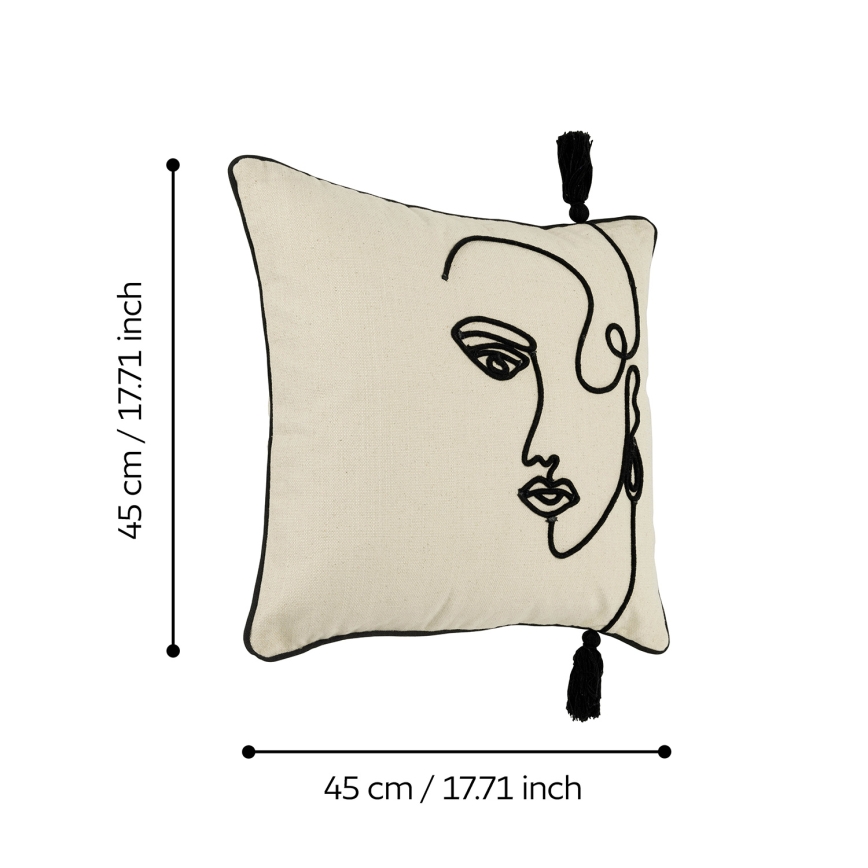Eglo 420329 - Coussin décoratif CHEVERY 45x45 cm crème/noir