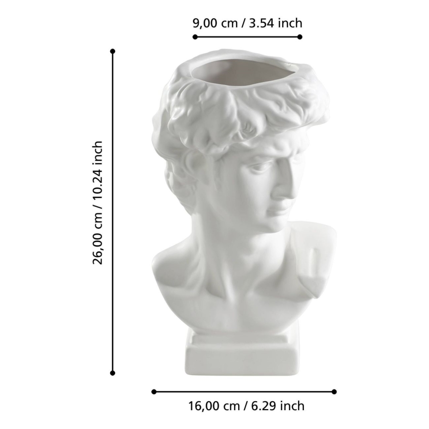 Eglo - Vase en céramique 26x16 cm blanc