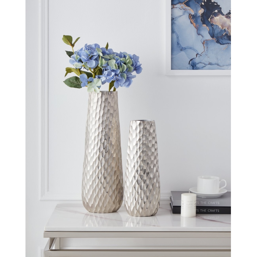Eglo - Vase en métal 40,5x14 cm argent