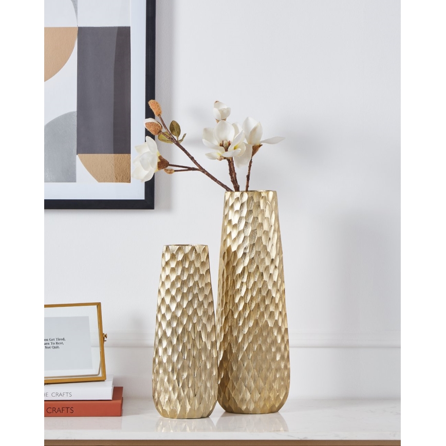 Eglo - Vase en métal 40,5x14 cm doré