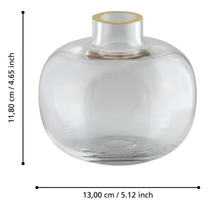 Eglo 421214 - Vase en verre SIRANANA 11,8x13 cm transparent/doré