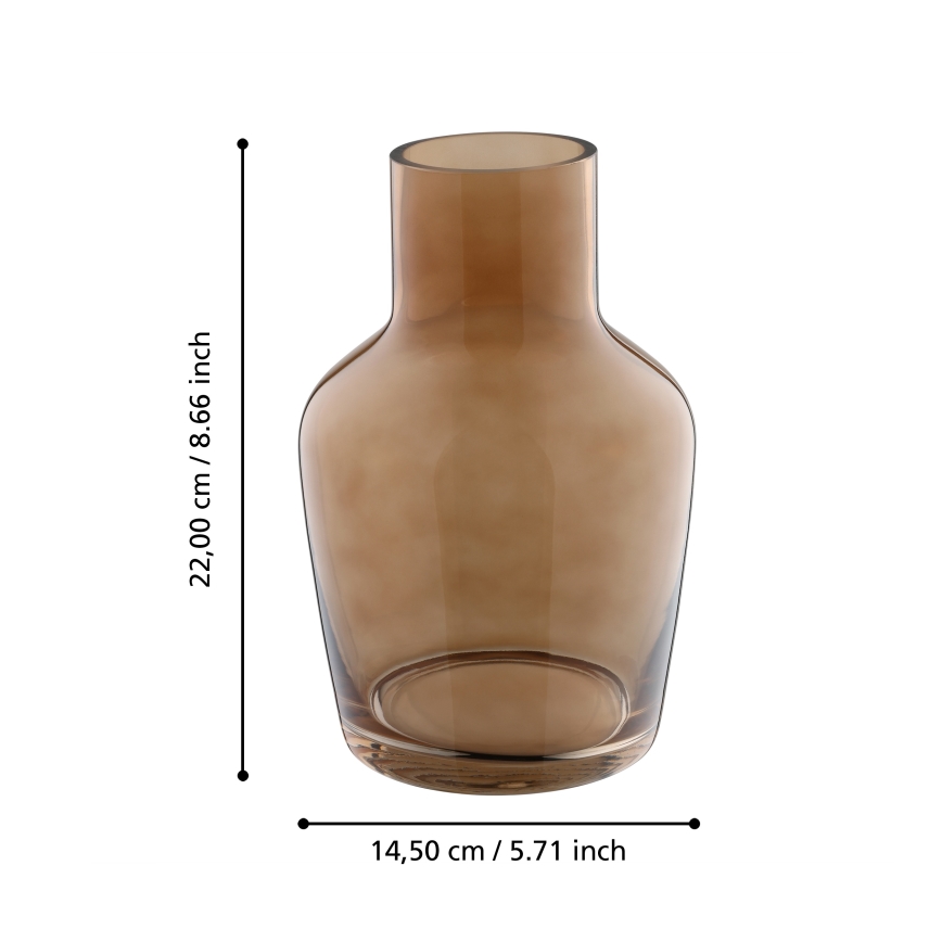 Eglo 421221 - Vase en verre SIRANANA 22 x 14,5 cm marron/fumé