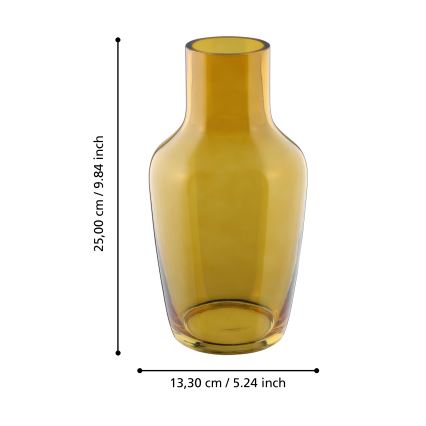 Eglo 421223 - Vase en verre SIRANANA 25x13,3 cm jaune/fumé