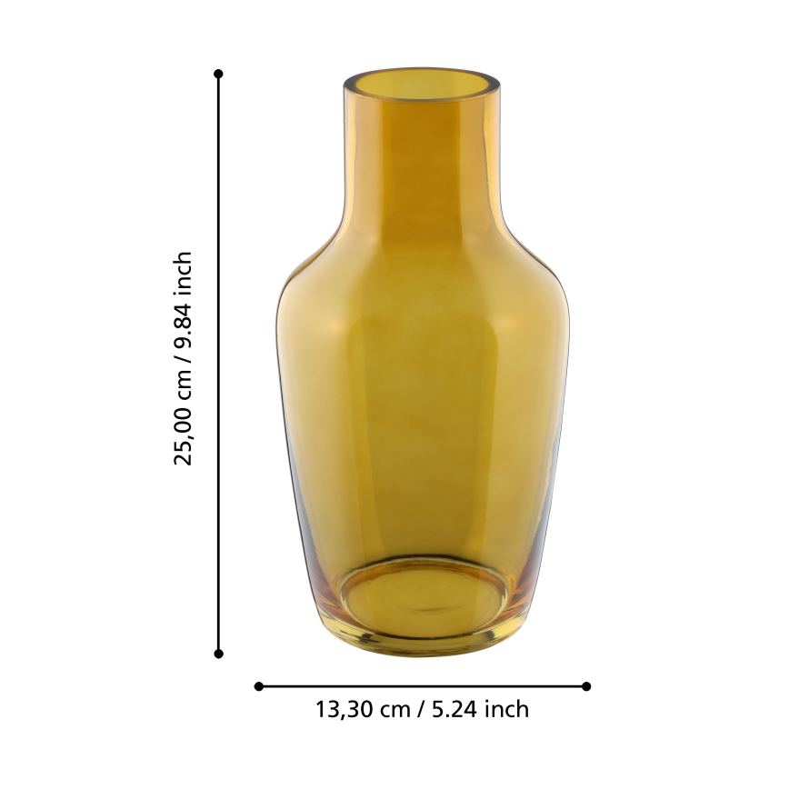 Eglo 421223 - Vase en verre SIRANANA 25x13,3 cm jaune/fumé