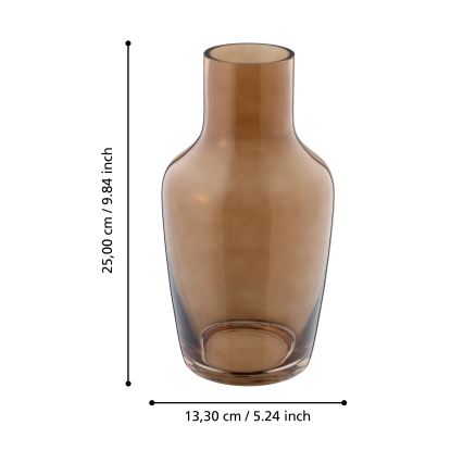 Eglo 421224 - Vase en verre SIRANANA 25 x 13,3 cm brun/fumé