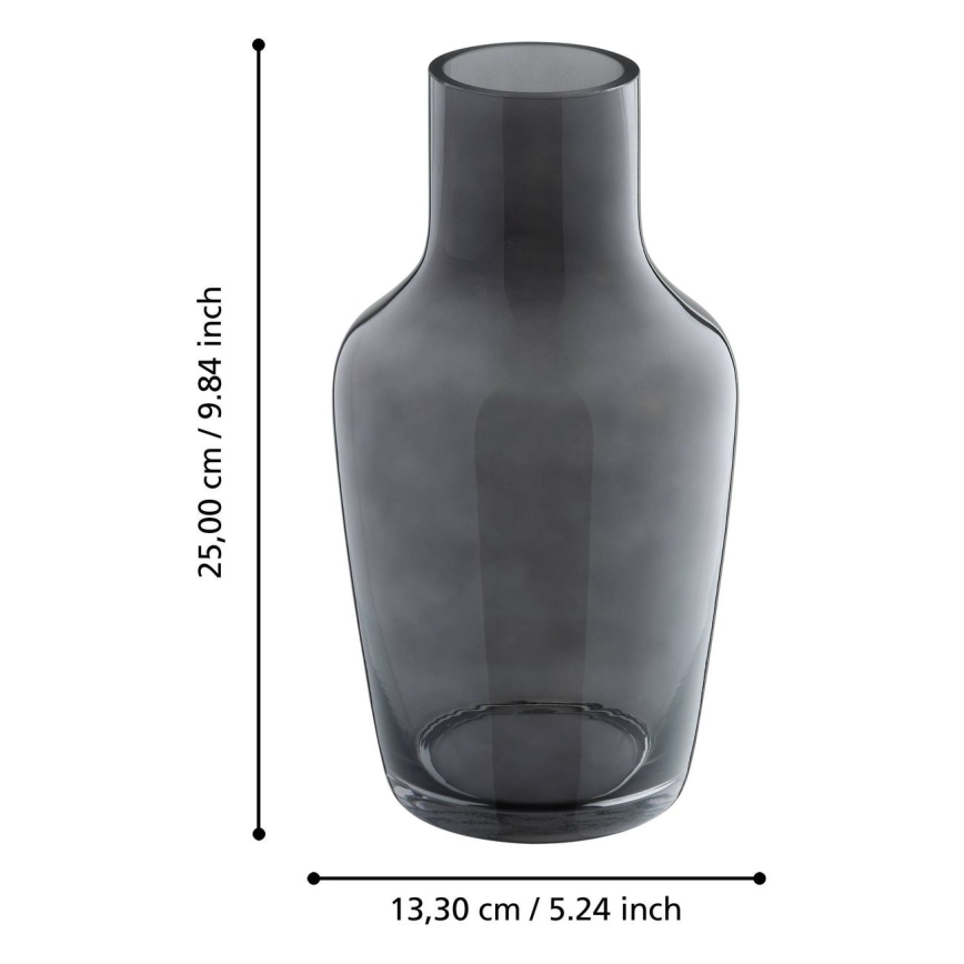 Eglo - Vase en verre 25x13,3 cm noir