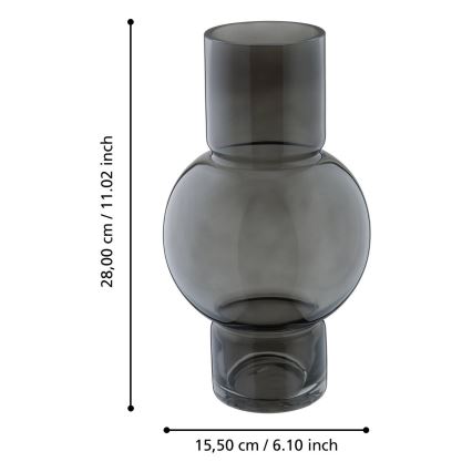 Eglo - Vase en verre 28x15,5 cm noir