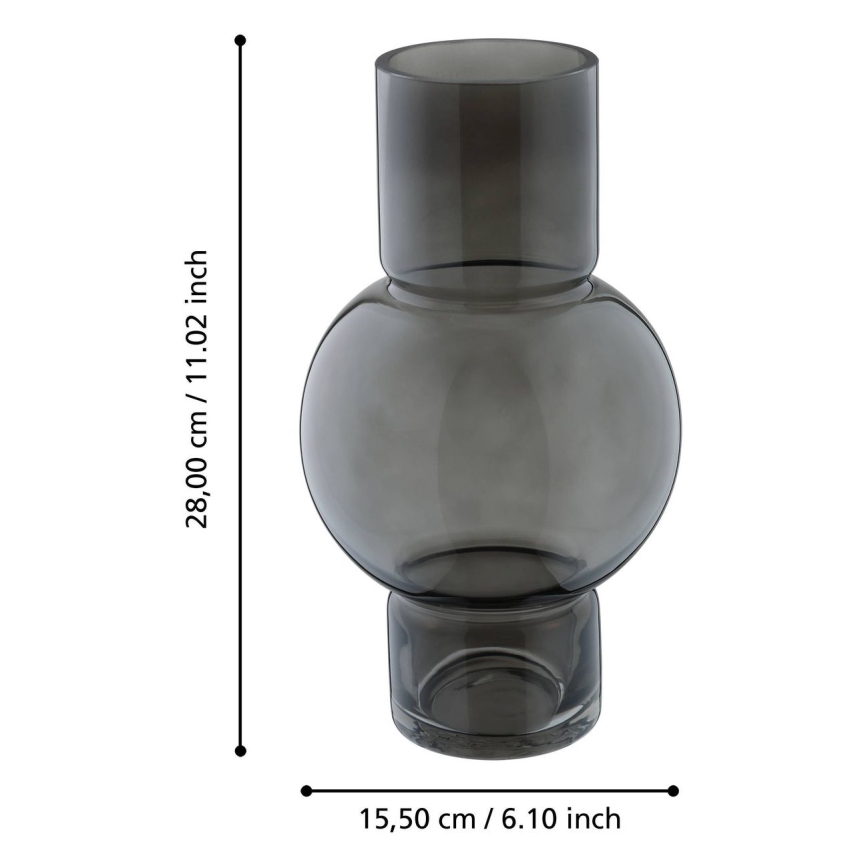 Eglo - Vase en verre 28x15,5 cm noir