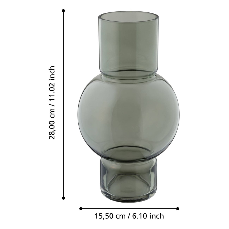 Eglo - Vase en verre 28x15,5 cm vert