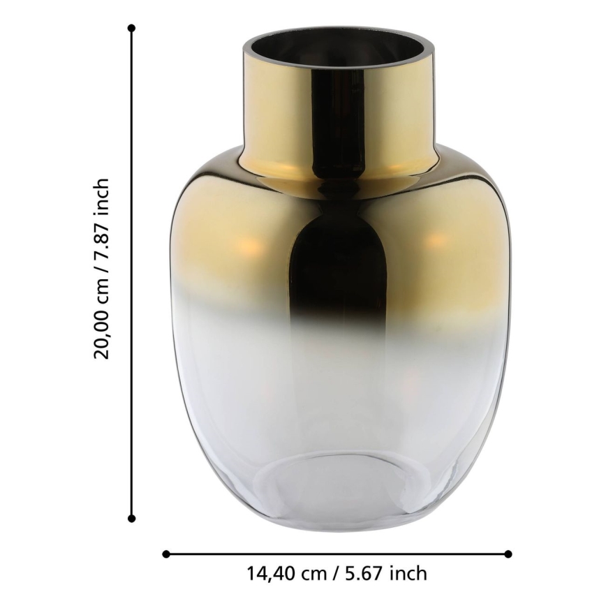 Eglo - Vase en verre 20x14,4 cm doré