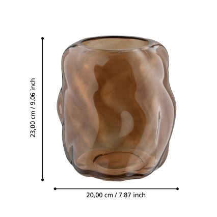 Eglo 421238 - Vase en verre MAROSAVA 23x20 cm marron/fumé