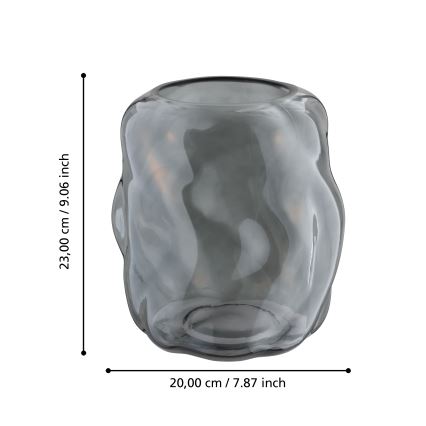 Eglo 421239 - Vase en verre MAROSAVA 23x20 cm noir/fumé