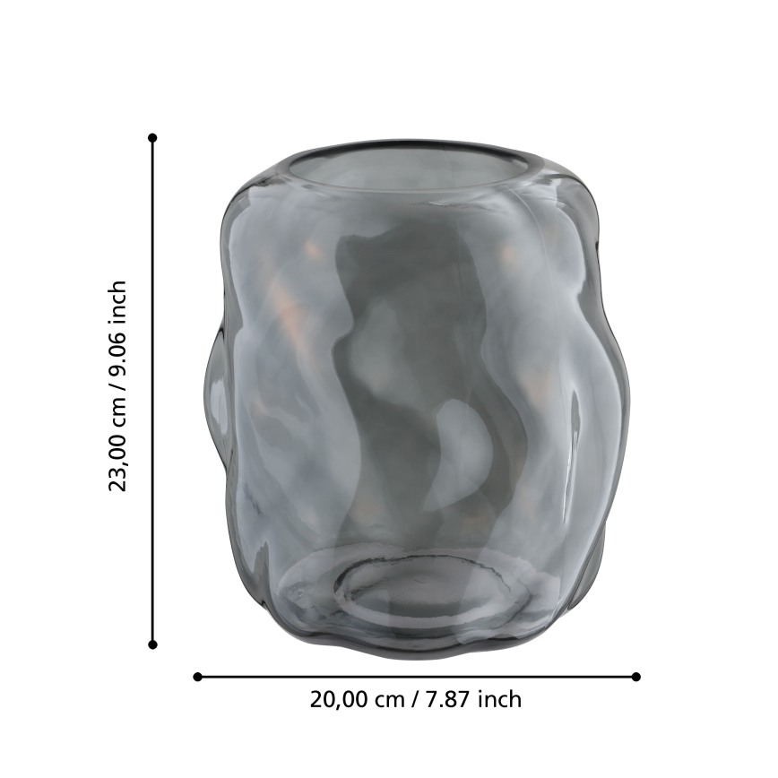 Eglo 421239 - Vase en verre MAROSAVA 23x20 cm noir/fumé