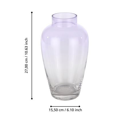 Eglo 421356 - Vase en verre KENYASI 27x15,5 cm violet