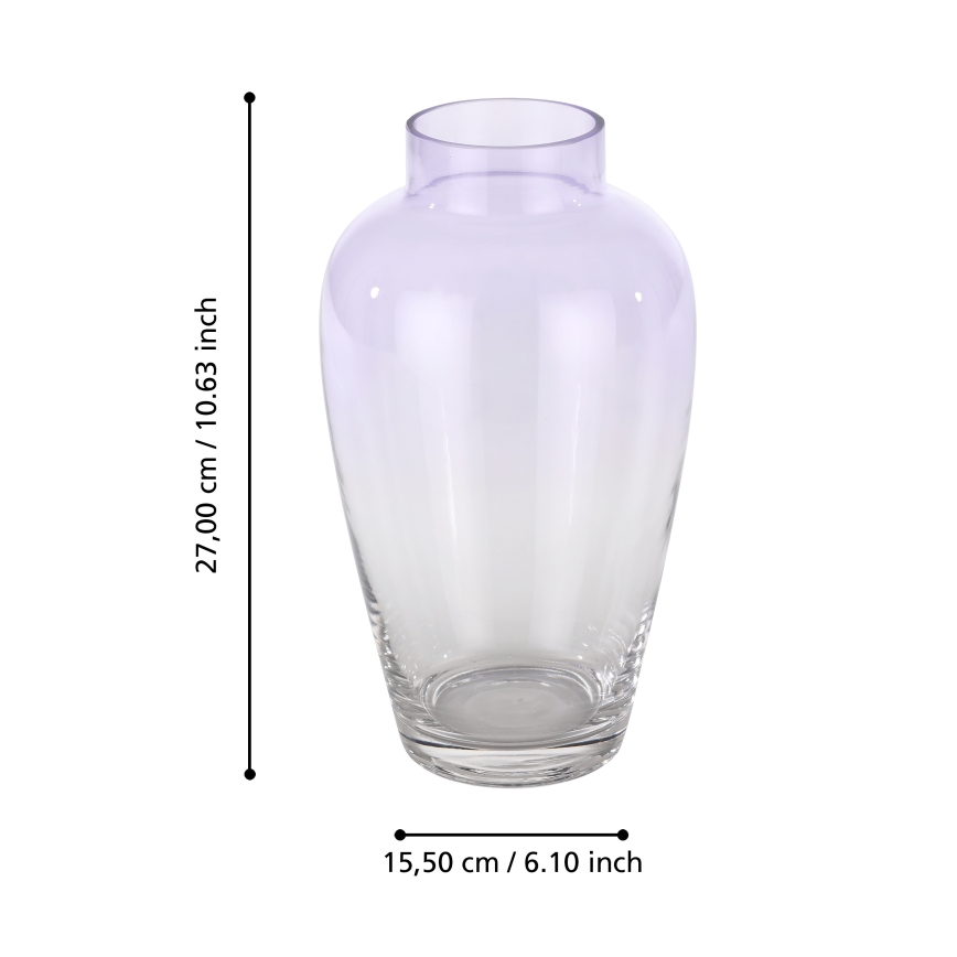Eglo 421356 - Vase en verre KENYASI 27x15,5 cm violet