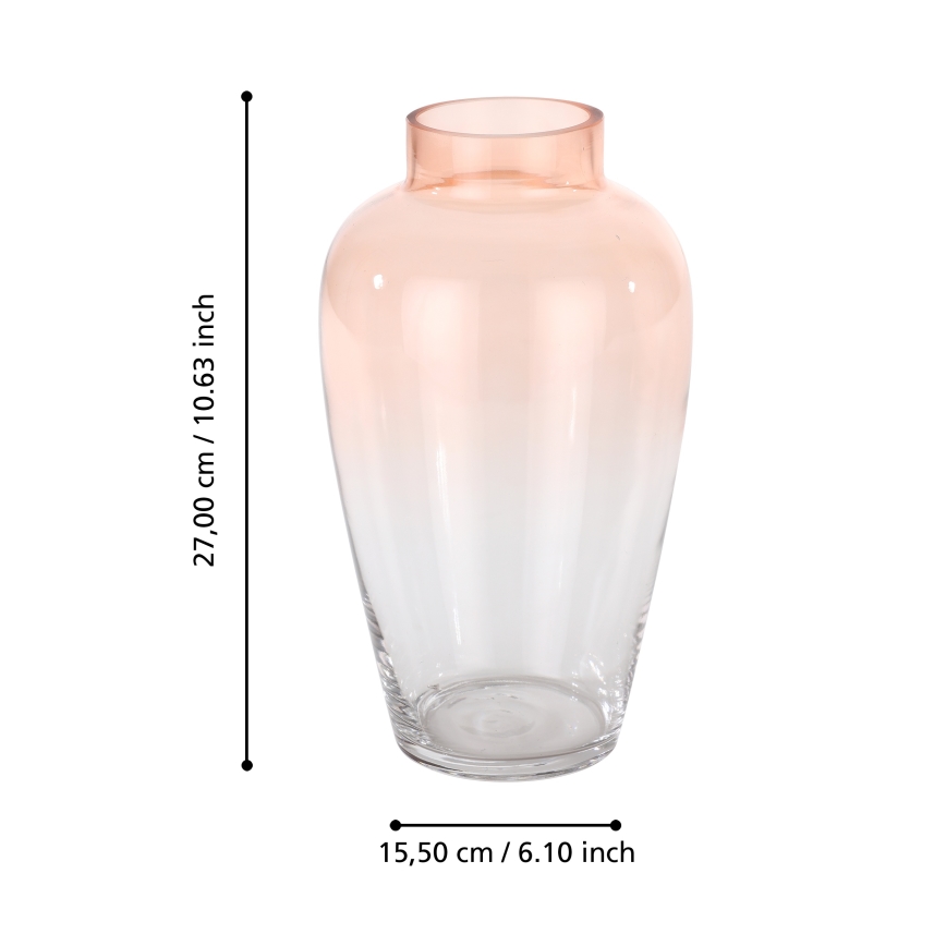 Eglo 421357 - Vase en verre KENYASI 27x15,5 cm rose