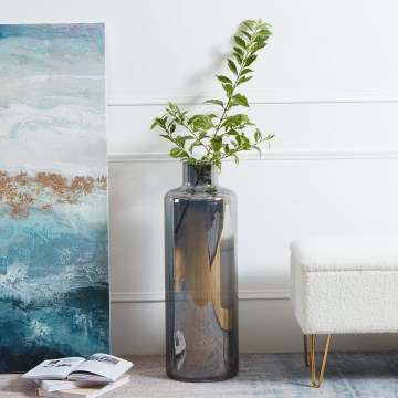 Eglo 421381 - Vase en verre NABAS 73x25 cm noir/fumé