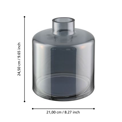 Eglo 421385 - Vase en verre NABAS 24,5x21 cm noir/fumé