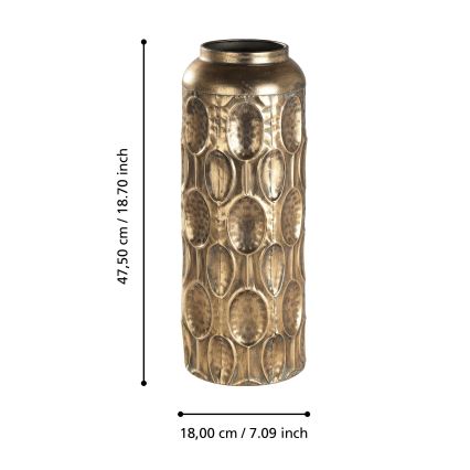 Eglo 421631 - Vase en métal LENGGENG 47,5 x 18 cm doré