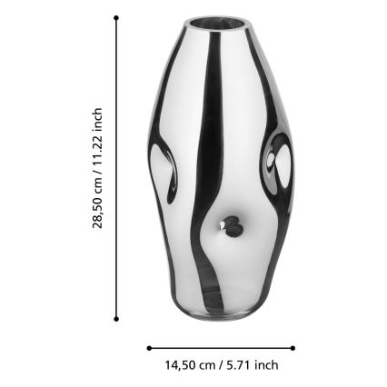 Eglo 421682 - Vase en verre XIPORAI 28,5 x 14,5 cm chromé brillant