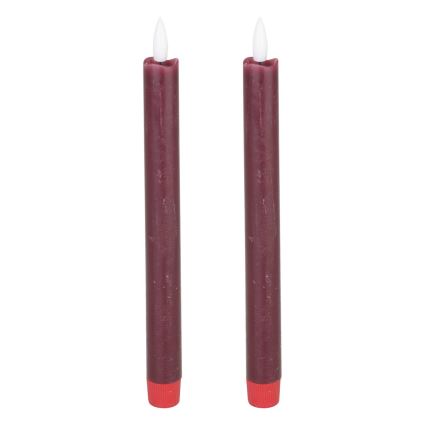 Eglo - LOT 2x Bougie LED/1xAAA 24,5 cm rouge