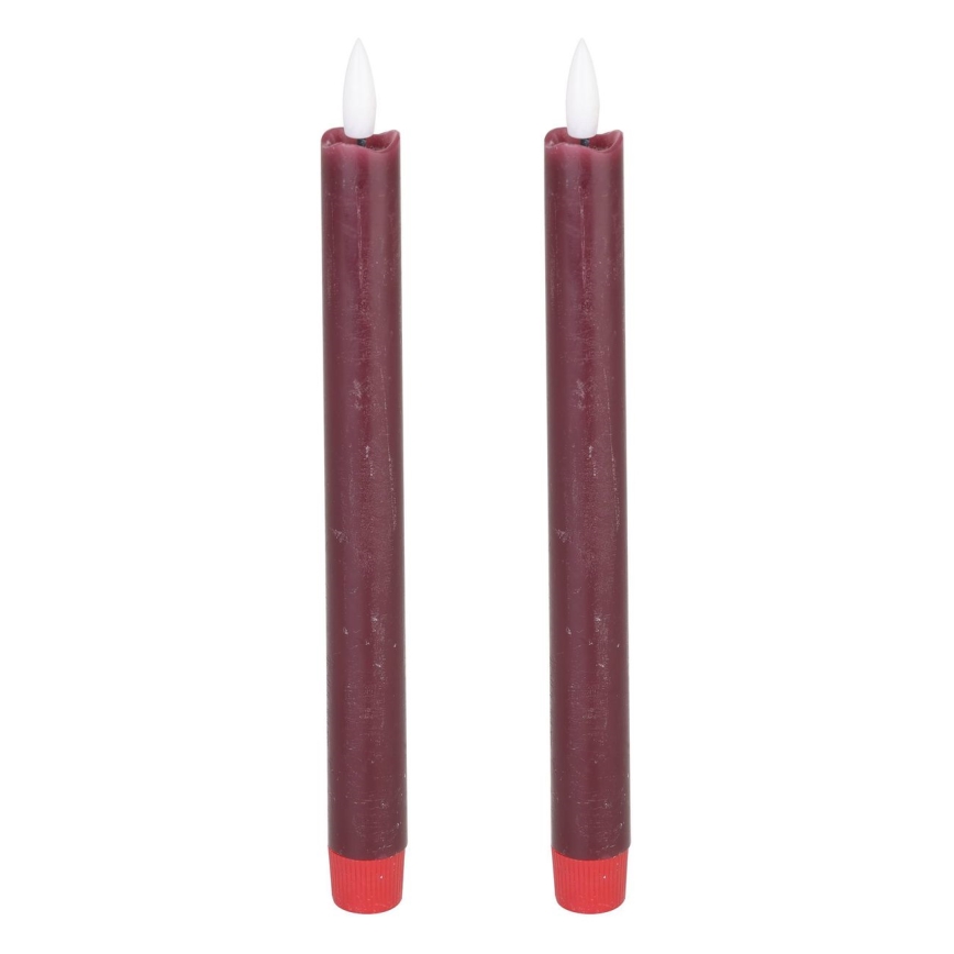 Eglo - LOT 2x Bougie LED/1xAAA 24,5 cm rouge