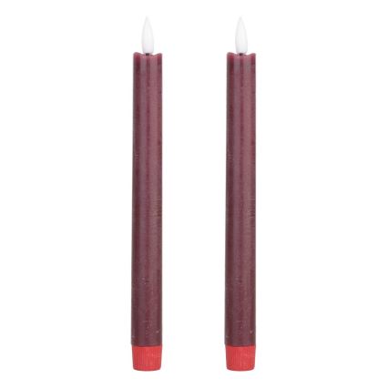 Eglo - LOT 2x Bougie LED/1xAAA 24,5 cm rouge