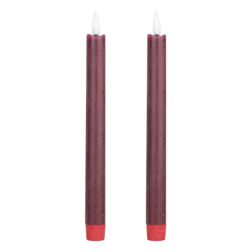 Eglo - LOT 2x Bougie LED/1xAAA 24,5 cm rouge