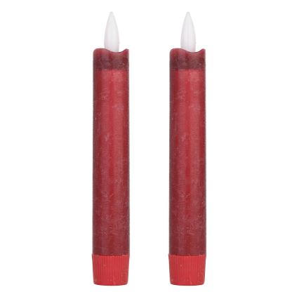 Eglo - LOT 2x Bougie LED/1xAAA 15 cm rouge