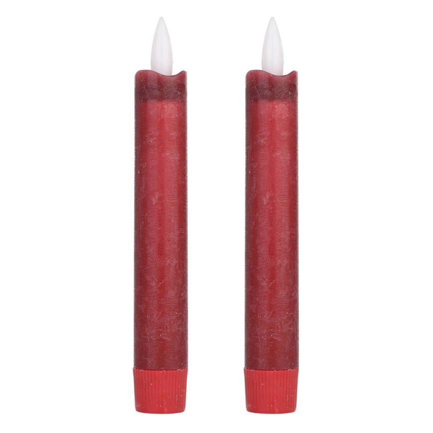 Eglo - LOT 2x Bougie LED/1xAAA 15 cm rouge