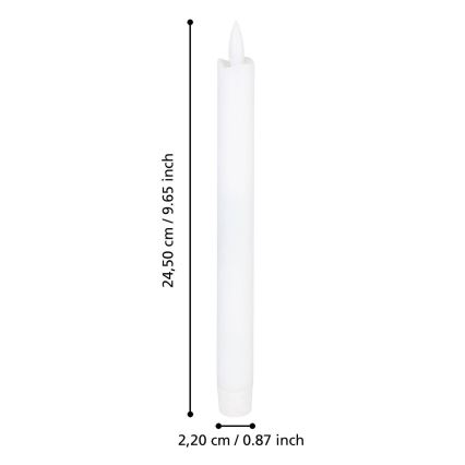 Eglo - LOT 2x Bougie LED/1xAAA 24,5 cm blanc