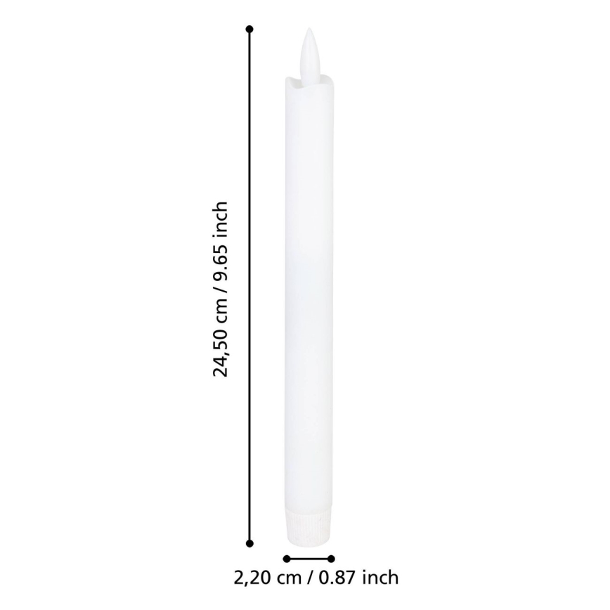 Eglo - LOT 2x Bougie LED/1xAAA 24,5 cm blanc