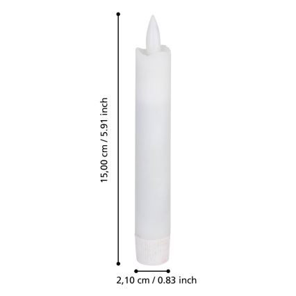 Eglo - LOT 2x Bougie LED/1xAAA 15 cm blanc
