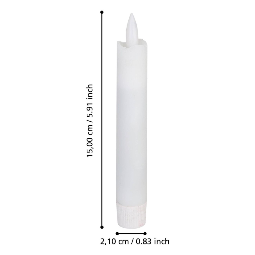 Eglo - LOT 2x Bougie LED/1xAAA 15 cm blanc