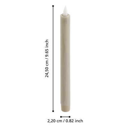 Eglo - LOT 2x Bougie LED/1xAAA 24,5 cm beige