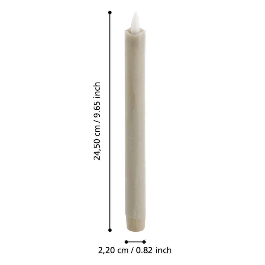 Eglo - LOT 2x Bougie LED/1xAAA 24,5 cm beige