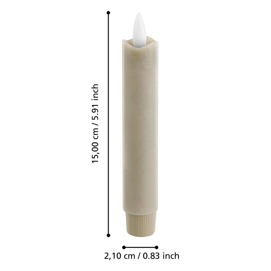 Eglo - LOT 2x Bougie LED/1xAAA 15 cm beige