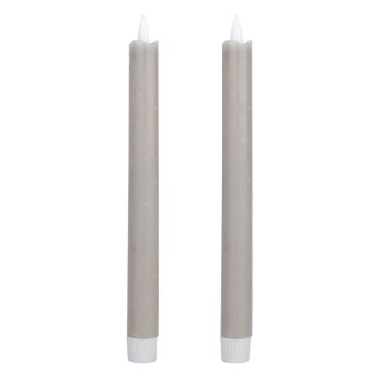 Eglo - LOT 2x Bougie LED/1xAAA 24,5 cm gris