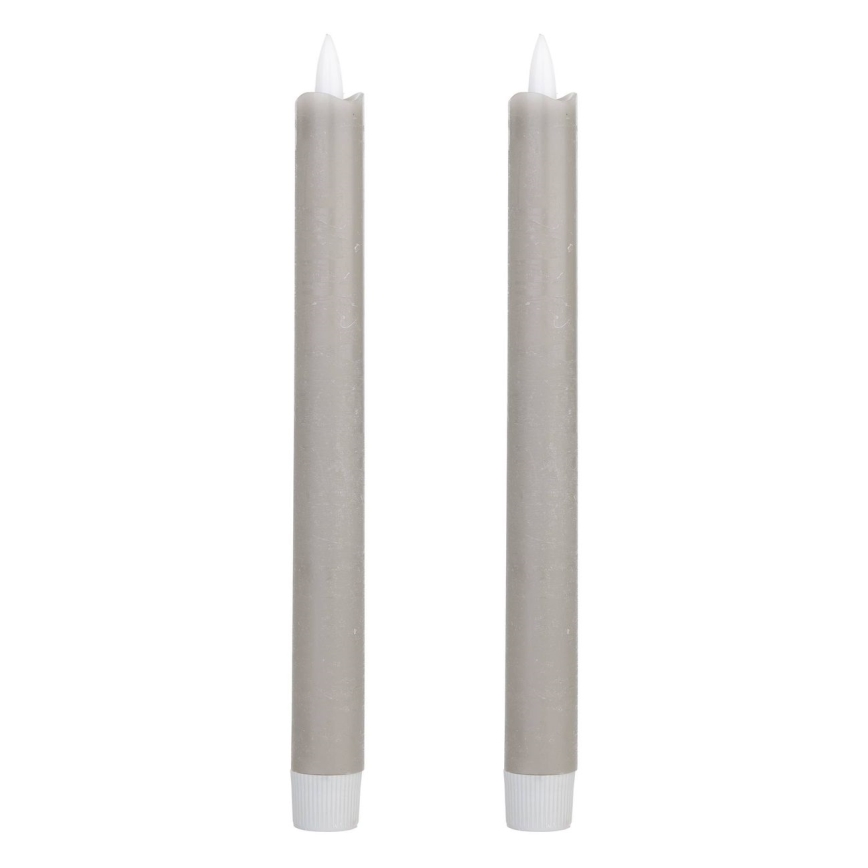 Eglo - LOT 2x Bougie LED/1xAAA 24,5 cm gris
