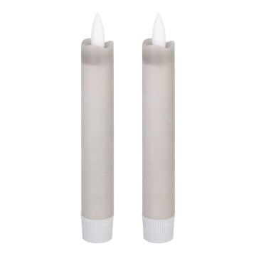 Eglo 422223 - LOT 2x Bougie ANTANABE LED/1xAAA 15 cm gris