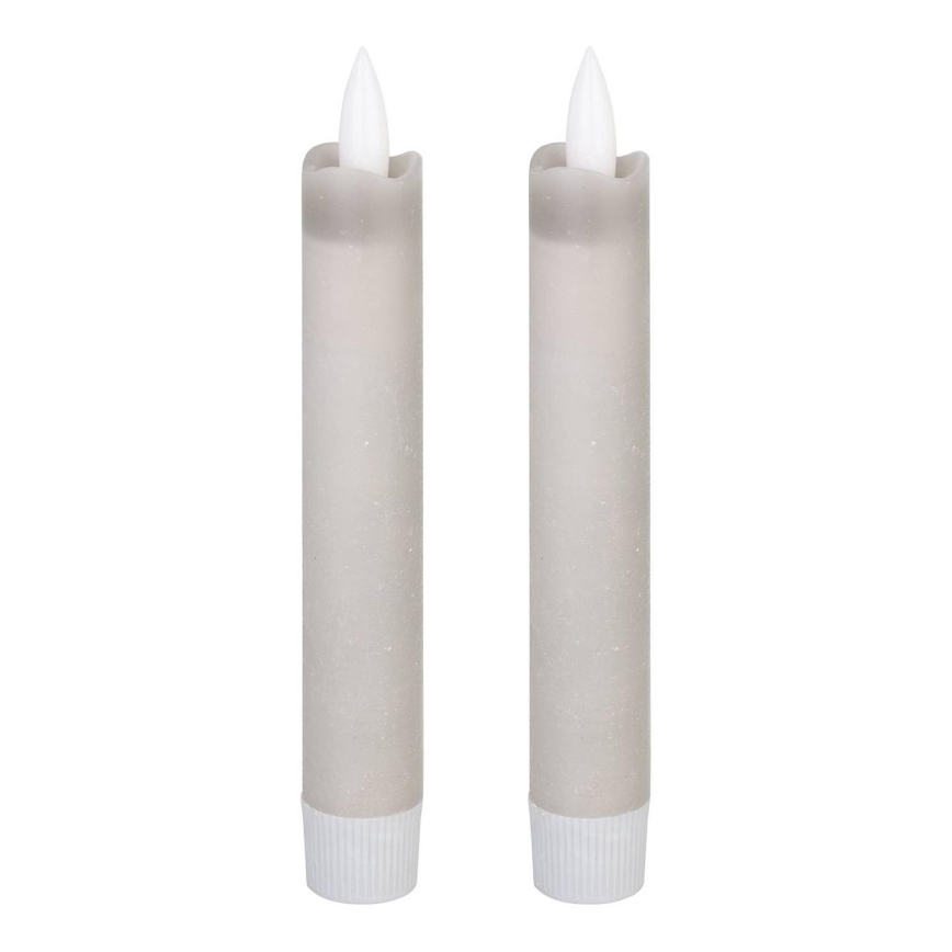 Eglo 422223 - LOT 2x Bougie ANTANABE LED/1xAAA 15 cm gris