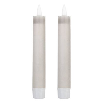 Eglo 422223 - LOT 2x Bougie ANTANABE LED/1xAAA 15 cm gris