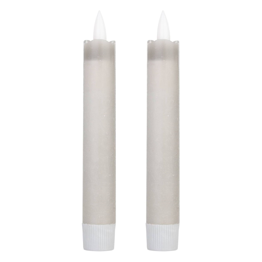 Eglo 422223 - LOT 2x Bougie ANTANABE LED/1xAAA 15 cm gris