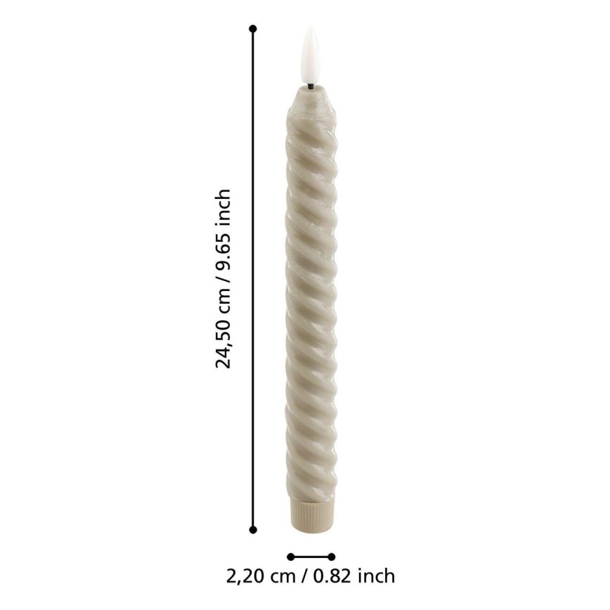 Eglo - LOT 2x Bougie LED/1xAAA 24,5 cm beige