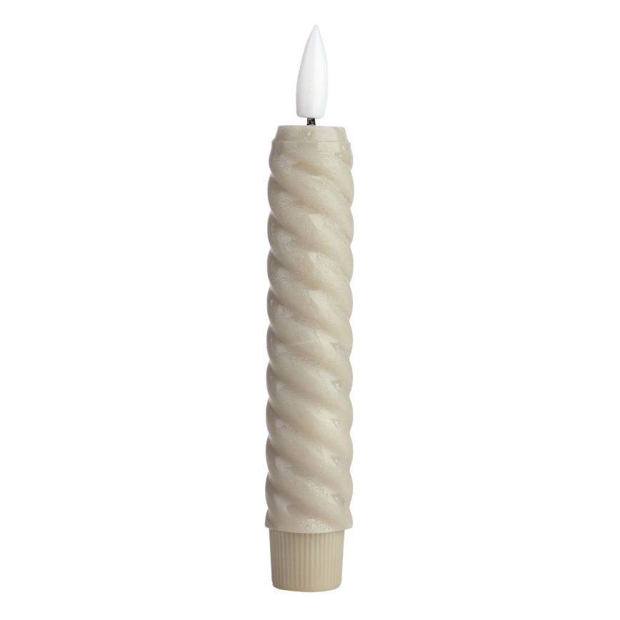 Eglo - LOT 2x Bougie LED/1xAAA 15 cm beige